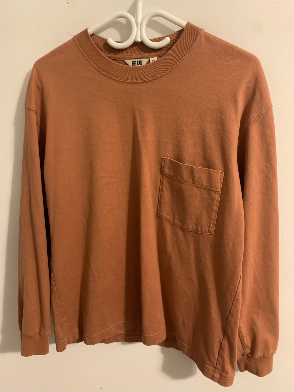 UNIQLO Women's Crew Neck Long Sleeve Tee - Rust Brown